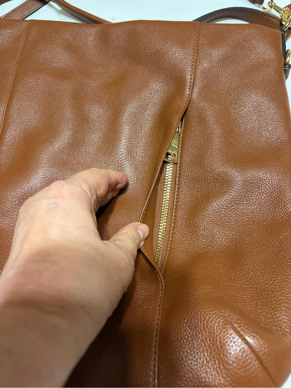 Coach Brown Pebbled Leather Crossbody Bag